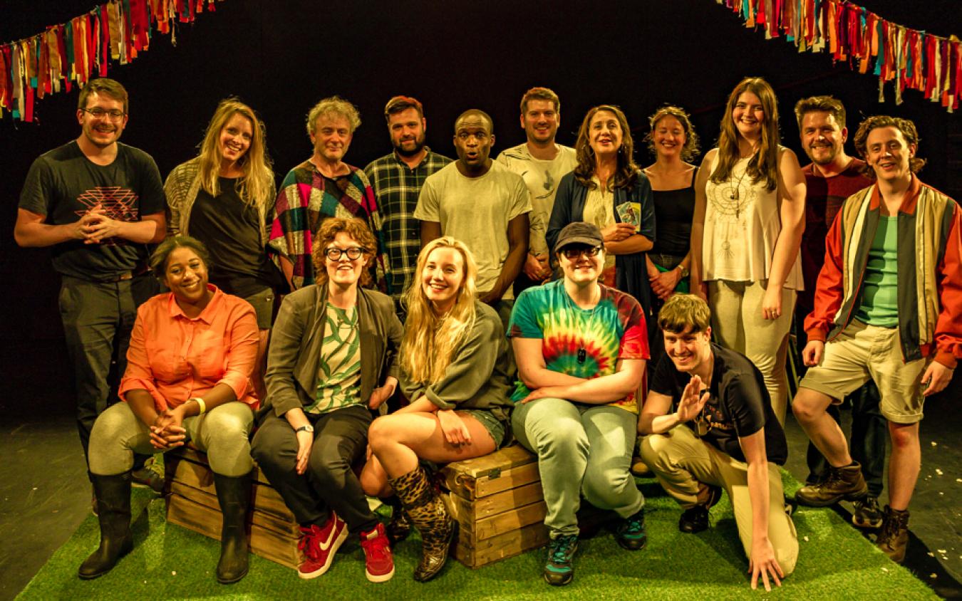 Group shot of the Pentabus young company