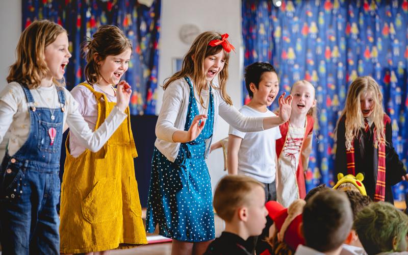Children in a drama workshop